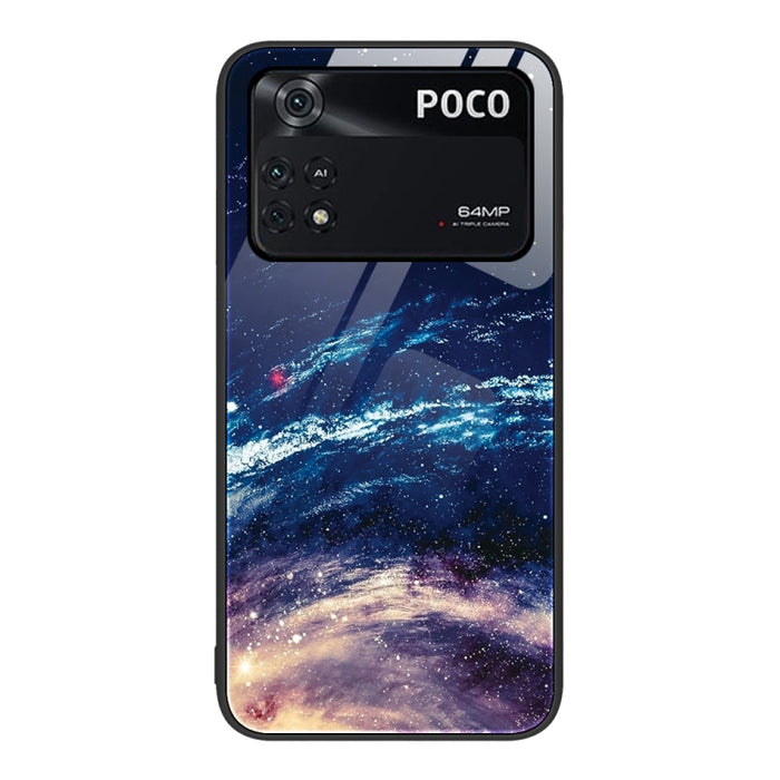 Caja de teléfono de vidrio pintado colorido, For Xiaomi Poco M4 Pro