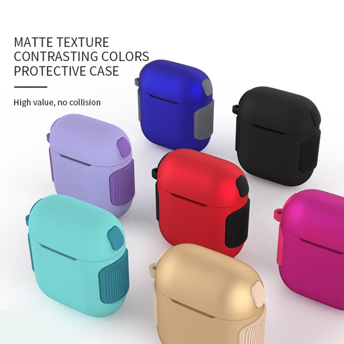 Estuche para auriculares 2 en 1 con textura mate en color de contraste PC + TPU