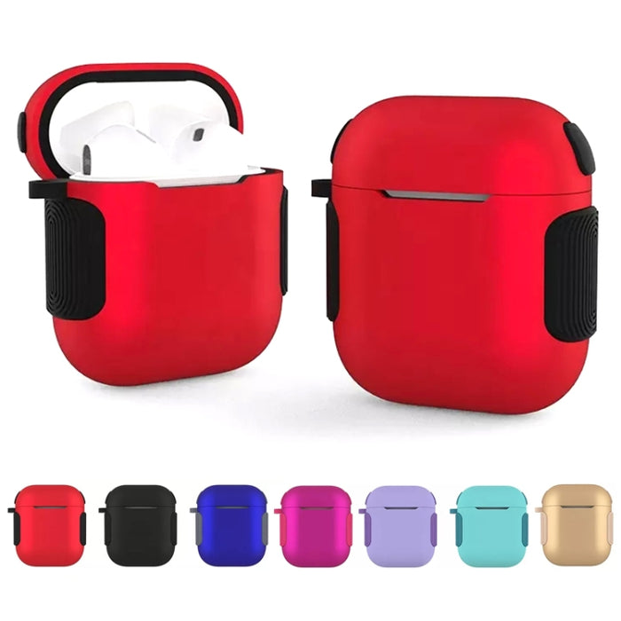Estuche para auriculares 2 en 1 con textura mate en color de contraste PC + TPU