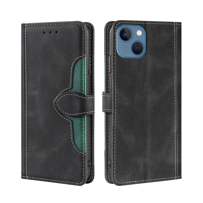 Estuche para teléfono de cuero con hebilla magnética y sensación de piel