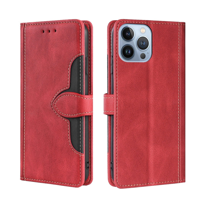 Estuche para teléfono de cuero con hebilla magnética y sensación de piel