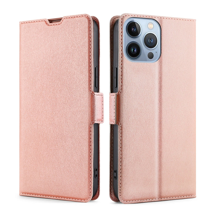 Estuche para teléfono de cuero con hebilla lateral de voltaje ultrafino