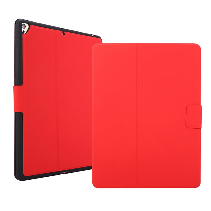 Estuche de cuero con tapa horizontal de textura prensada eléctrica con soporte y ranura para bolígrafo