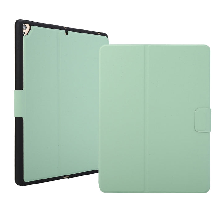 Estuche de cuero con tapa horizontal de textura prensada eléctrica con soporte y ranura para bolígrafo
