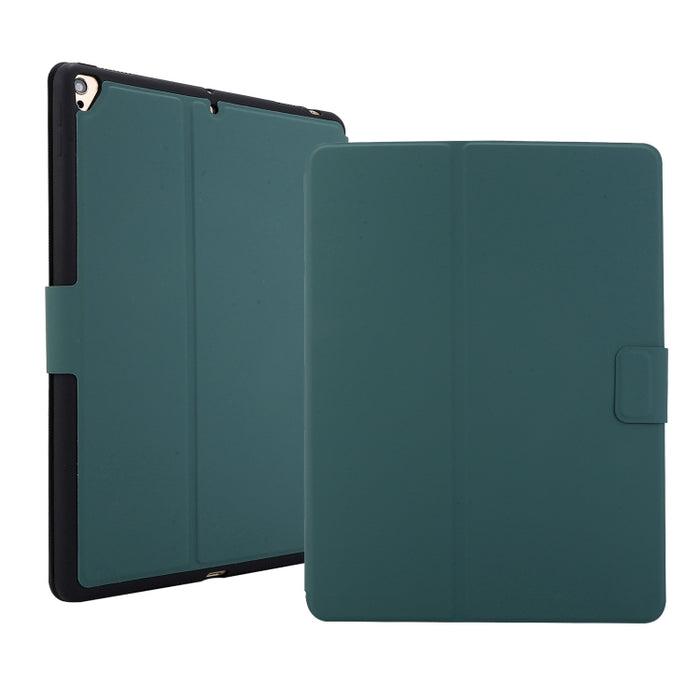 Estuche de cuero con tapa horizontal de textura prensada eléctrica con soporte y ranura para bolígrafo