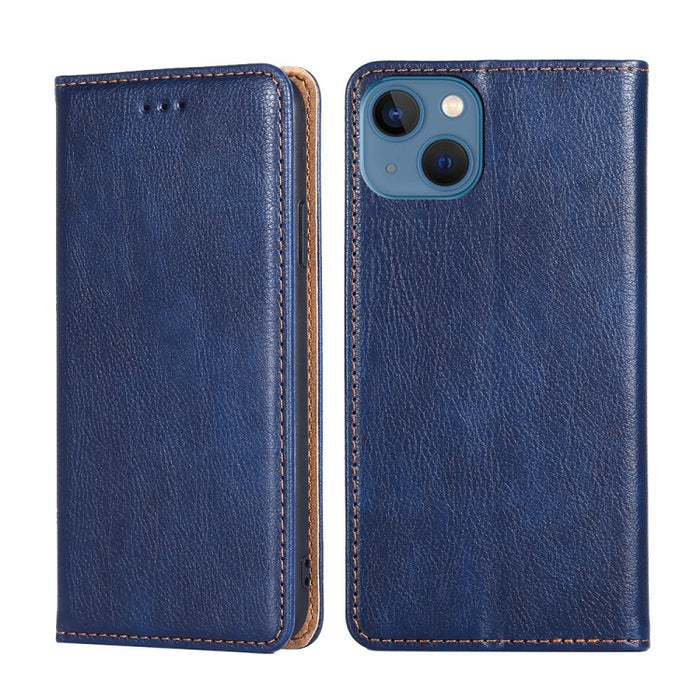 Estuche de teléfono de cuero magnético de color sólido de aceite brillante