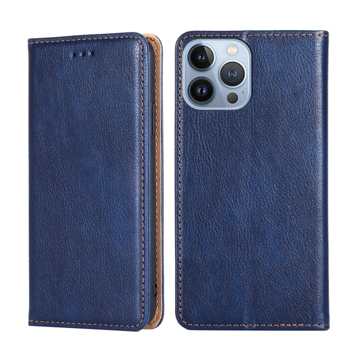 Estuche de teléfono de cuero magnético de color sólido de aceite brillante