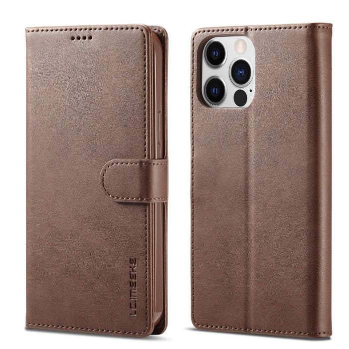 LC.IMEEKE Estuche de cuero con tapa horizontal y textura de becerro