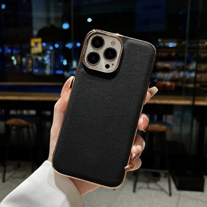 Estuche para teléfono con nano galvanoplastia de la serie Luolai de cuero genuino