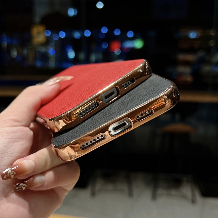 Estuche para teléfono con nano galvanoplastia de la serie Luolai de cuero genuino