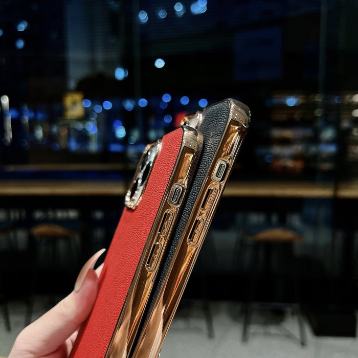 Estuche para teléfono con nano galvanoplastia de la serie Luolai de cuero genuino