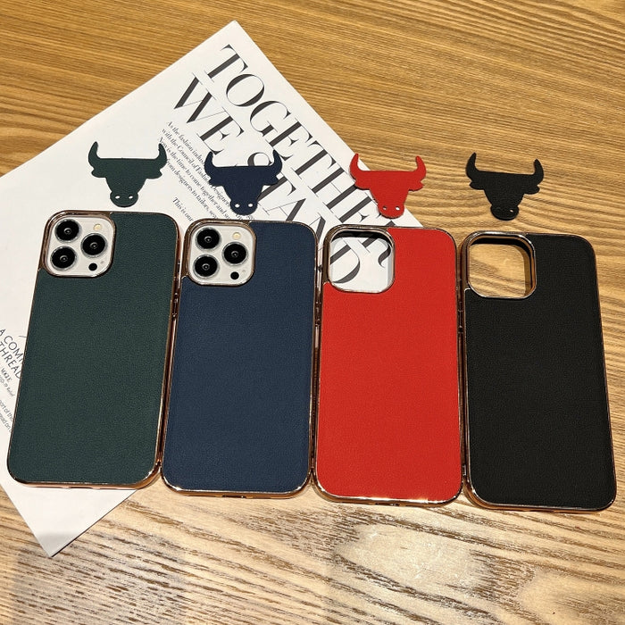 Estuche para teléfono con nano galvanoplastia de la serie Luolai de cuero genuino