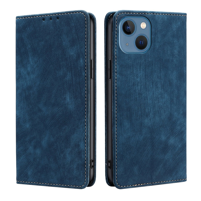 Estuche para teléfono de cuero magnético con cepillo antirrobo RFID