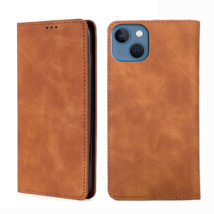 Estuche para teléfono de cuero magnético Skin Feel