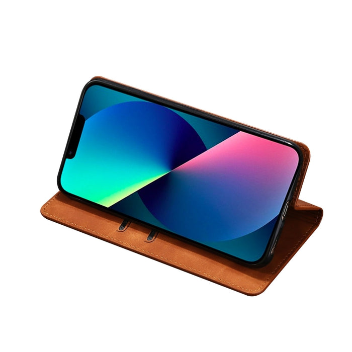 Estuche para teléfono de cuero magnético Skin Feel