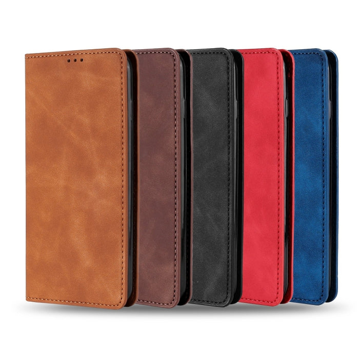 Estuche para teléfono de cuero magnético Skin Feel