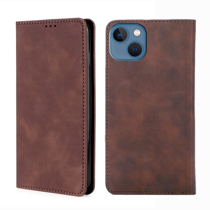 Estuche para teléfono de cuero magnético Skin Feel