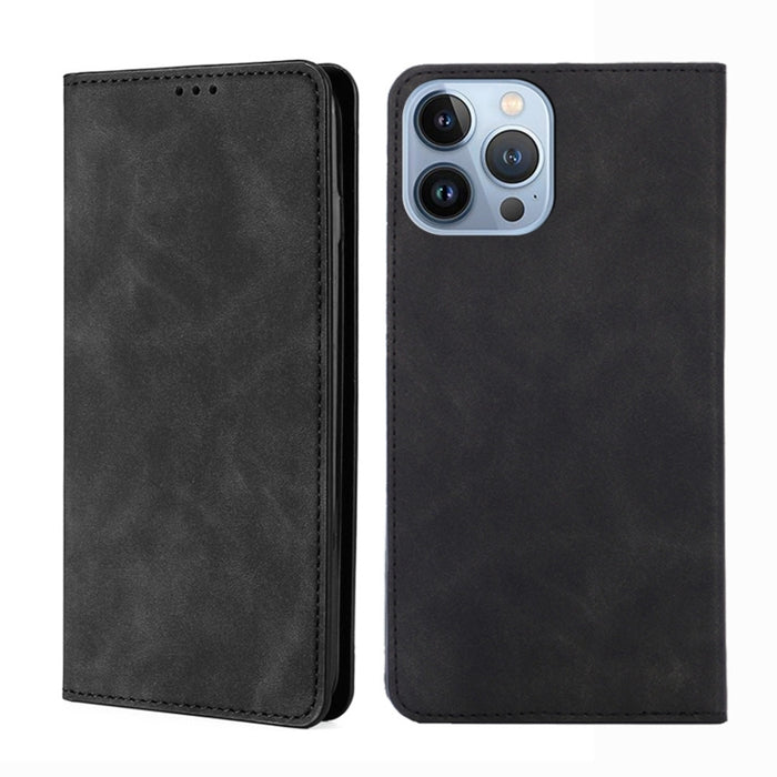 Estuche para teléfono de cuero magnético Skin Feel