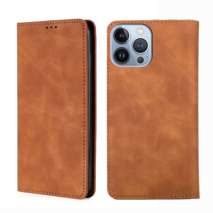 Estuche para teléfono de cuero magnético Skin Feel