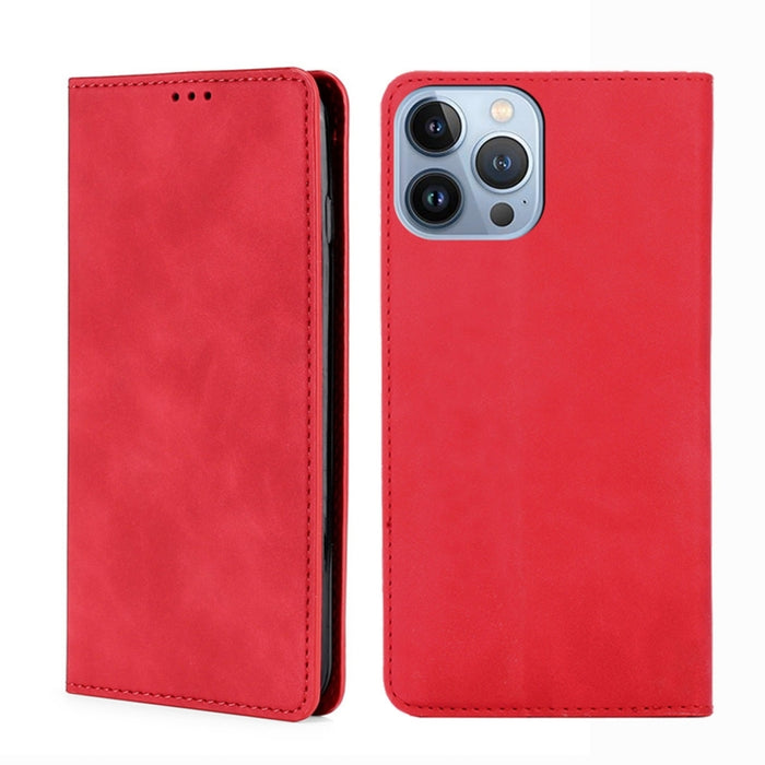 Estuche para teléfono de cuero magnético Skin Feel