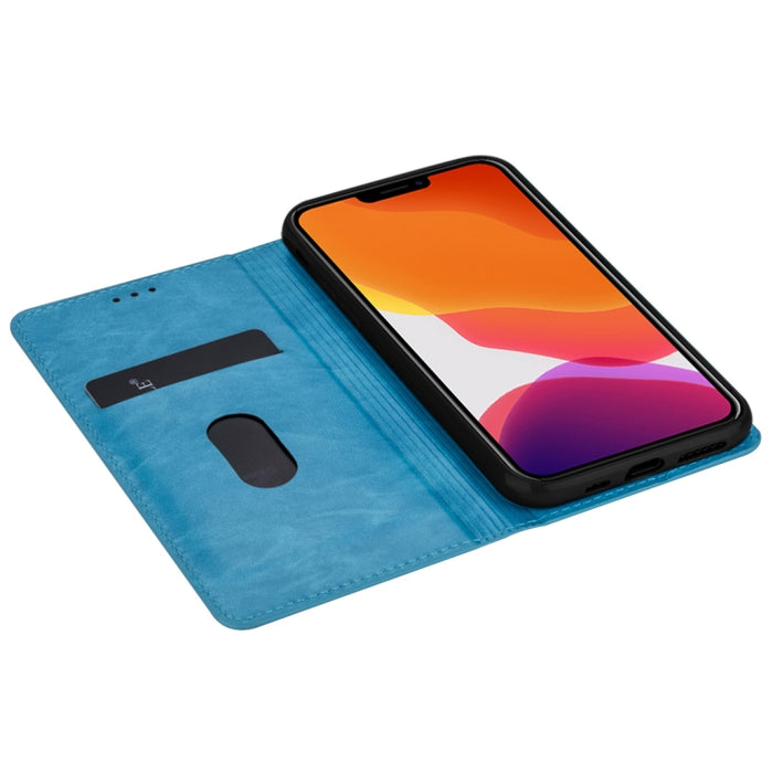 Estuche de cuero con tapa horizontal magnética con brillo ultrafino con soporte y ranuras para tarjetas