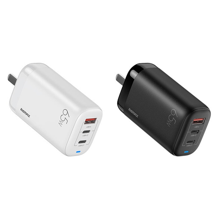 REMAX RP-U55 Territory Series 65W USB+Doble interfaz USB-C / Type-C Cargador rápido