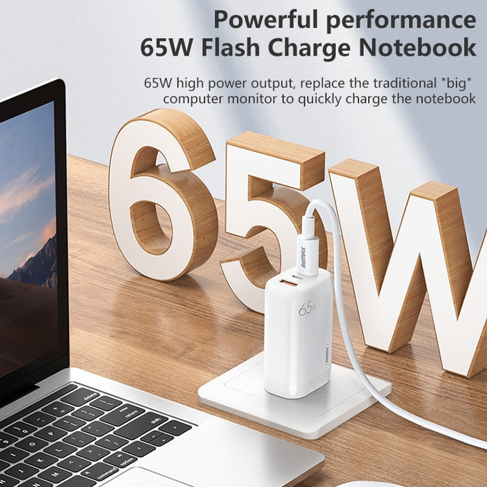 REMAX RP-U55 Territory Series 65W USB+Doble interfaz USB-C / Type-C Cargador rápido