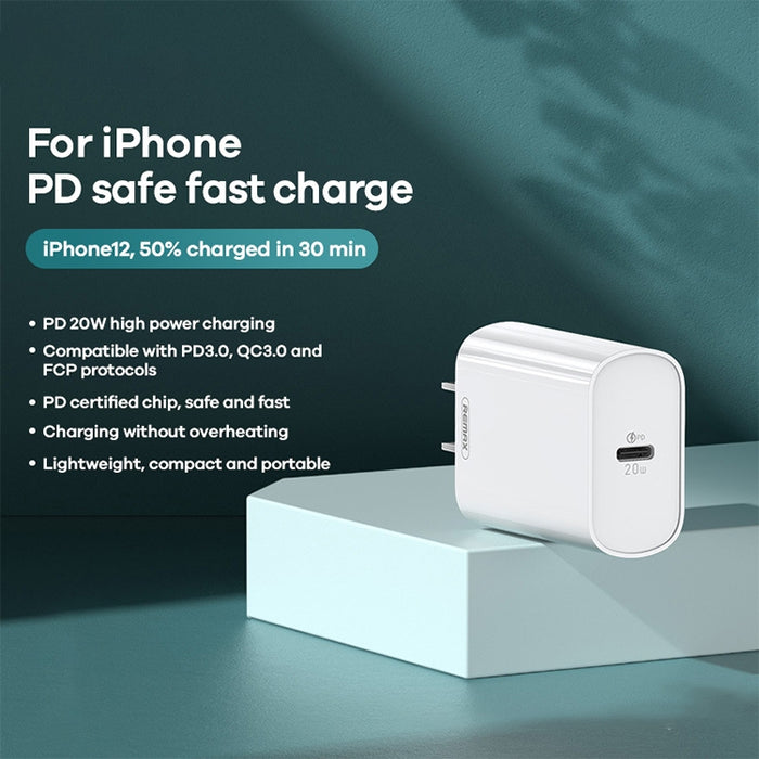 REMAX RP-U70 Serie Jane 20W USB-C/Tipo-C Cargador rápido PD