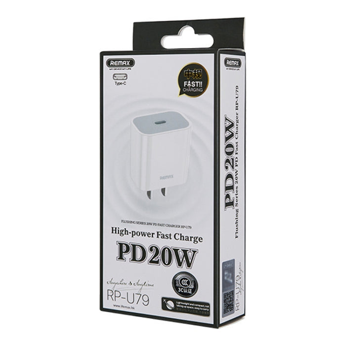REMAX RP-U79 Speed Series Cargador rápido multicompatible USB-C/Type-C de 20 W