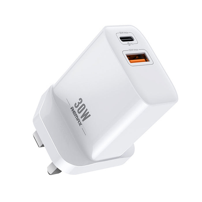 REMAX RP-U82 30W USB+USB-C/Tipo-C Cargador rápido de doble interfaz
