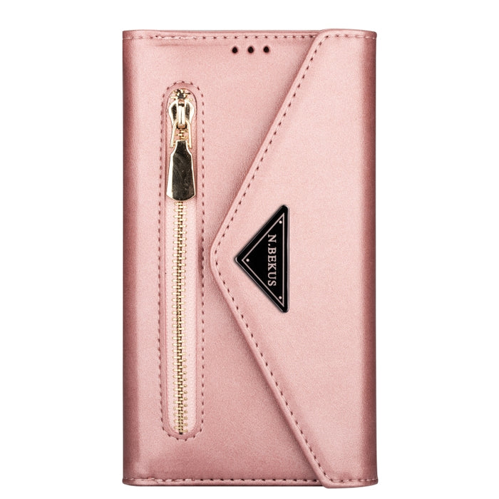 Estuche de cuero con tapa horizontal y cremallera Skin Feel