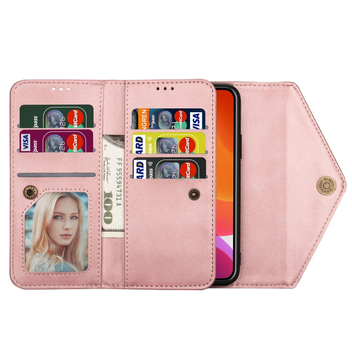 Estuche de cuero con tapa horizontal y cremallera Skin Feel