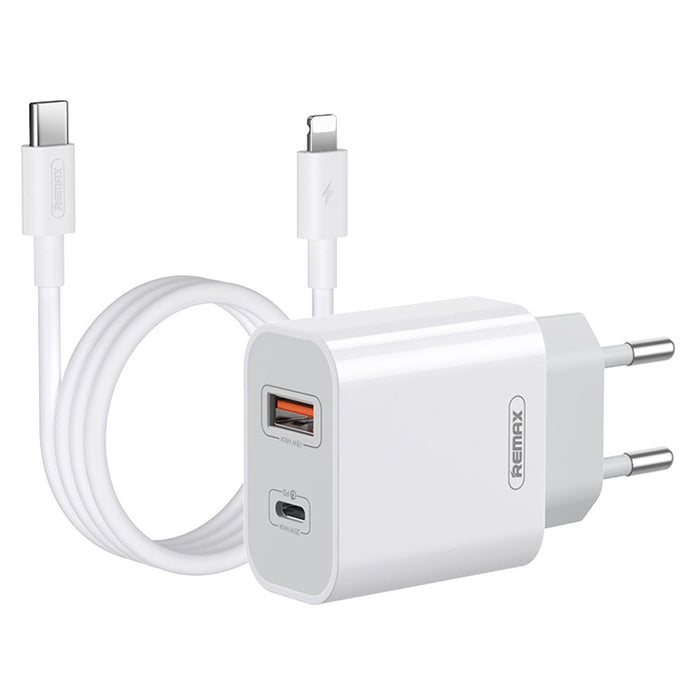REMAX RP-U68 20W USB+USB-C/Type-C Juego de cargador rápido de doble interfaz