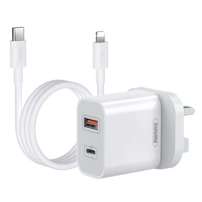 REMAX RP-U68 20W USB+USB-C/Type-C Juego de cargador rápido de doble interfaz