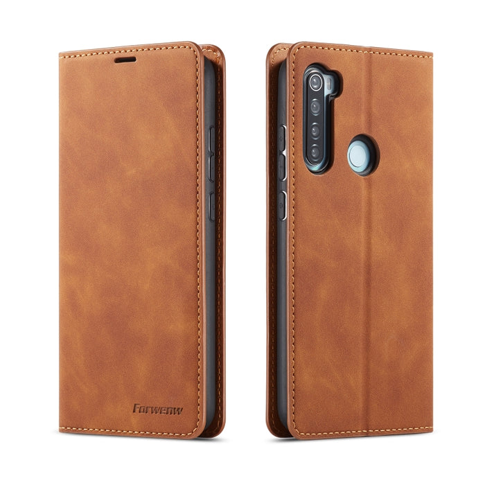 Forwenw Dream Series Oil Edge Fuerte magnetismo Funda de cuero con tapa horizontal con soporte y ranuras para tarjetas y billetera y marco de fotos, For Galaxy A51, For Galaxy A71, For Xiaomi Redmi Note 8 Pro, For Xiaomi Redmi Note 8, For Galaxy S20   ...