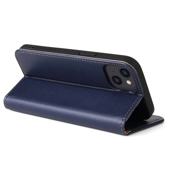 Fierre Shann PU Funda de cuero con textura de cuero genuino para teléfono