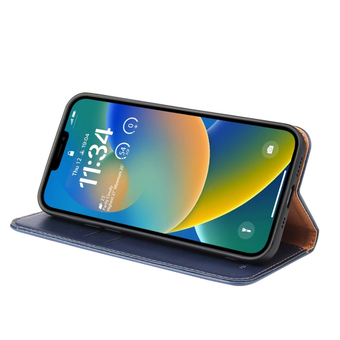 Fierre Shann PU Funda de cuero con textura de cuero genuino para teléfono