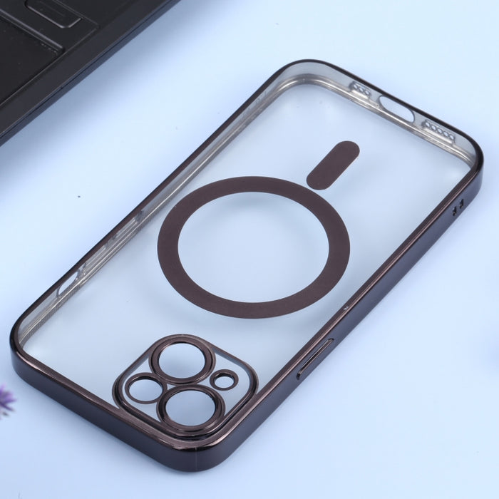 Estuche de teléfono de TPU recto de galvanoplastia MagSafe