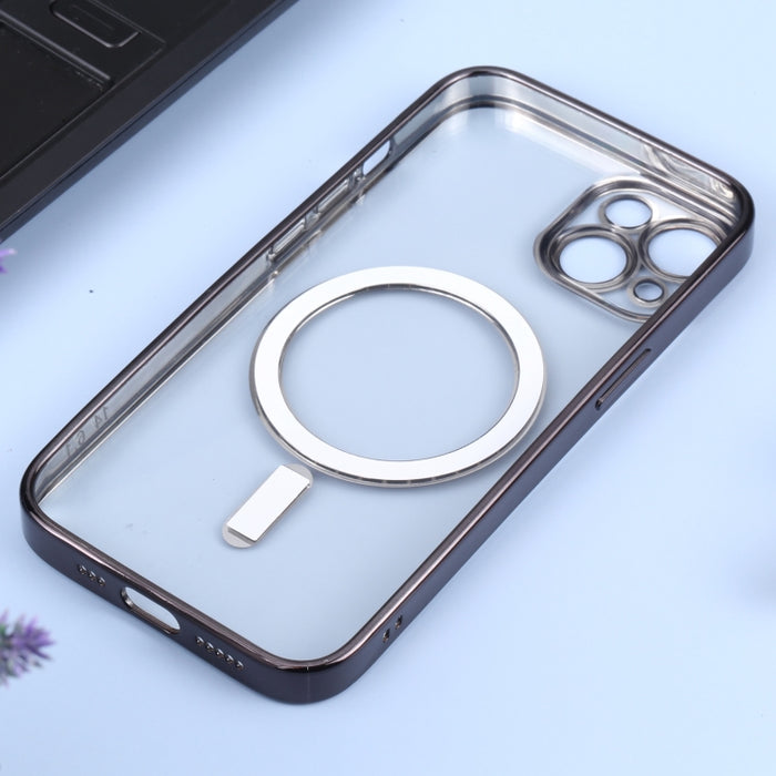 Estuche de teléfono de TPU recto de galvanoplastia MagSafe