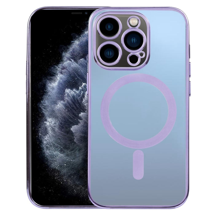 Estuche de teléfono de TPU recto de galvanoplastia MagSafe