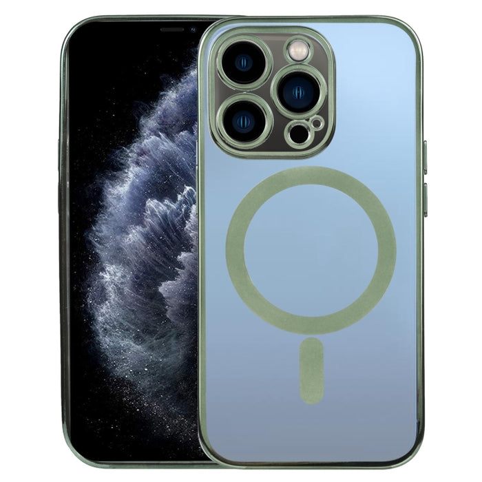 Estuche de teléfono de TPU recto de galvanoplastia MagSafe