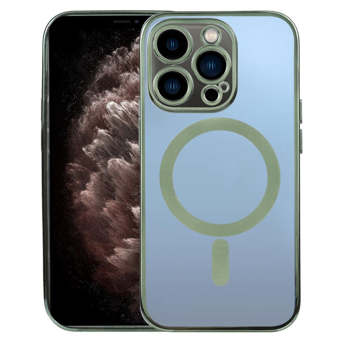 Estuche de teléfono de TPU recto de galvanoplastia MagSafe