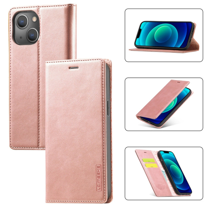 LC.IMEEKE Estuche para teléfono de cuero magnético fuerte con soporte y ranuras para tarjetas y billetera