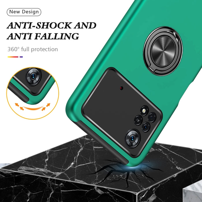 Caja magnética a prueba de golpes para teléfono PC + TPU con soporte de anillo invisible, For Motorola Moto G Stylus 2022, For Motorola Moto G Stylus 5G 2022, For Xiaomi Redmi Note 11 Global, For Xiaomi Poco X4 Pro 5G