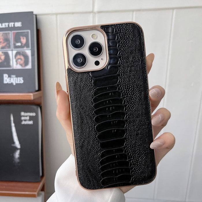 Estuche para teléfono con nano galvanoplastia de la serie Pinshang de cuero genuino