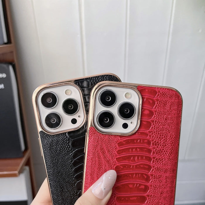 Estuche para teléfono con nano galvanoplastia de la serie Pinshang de cuero genuino