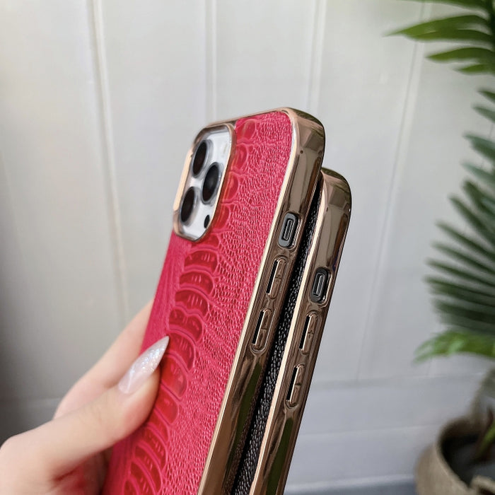 Estuche para teléfono con nano galvanoplastia de la serie Pinshang de cuero genuino