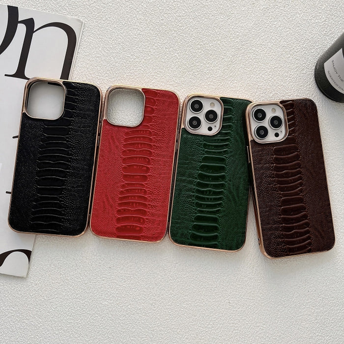 Estuche para teléfono con nano galvanoplastia de la serie Pinshang de cuero genuino