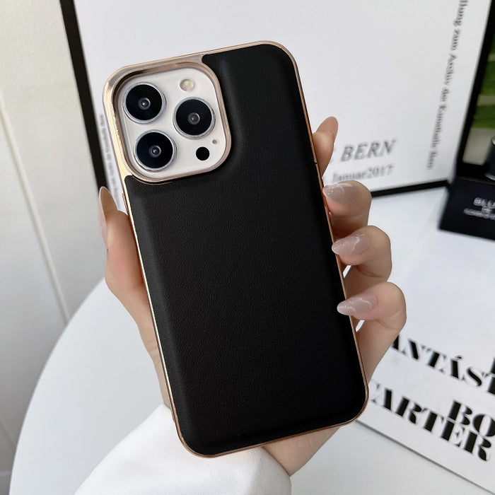 Estuche para teléfono con nano galvanoplastia de la serie Xiaoya de cuero genuino