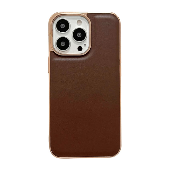Estuche para teléfono con nano galvanoplastia de la serie Xiaoya de cuero genuino